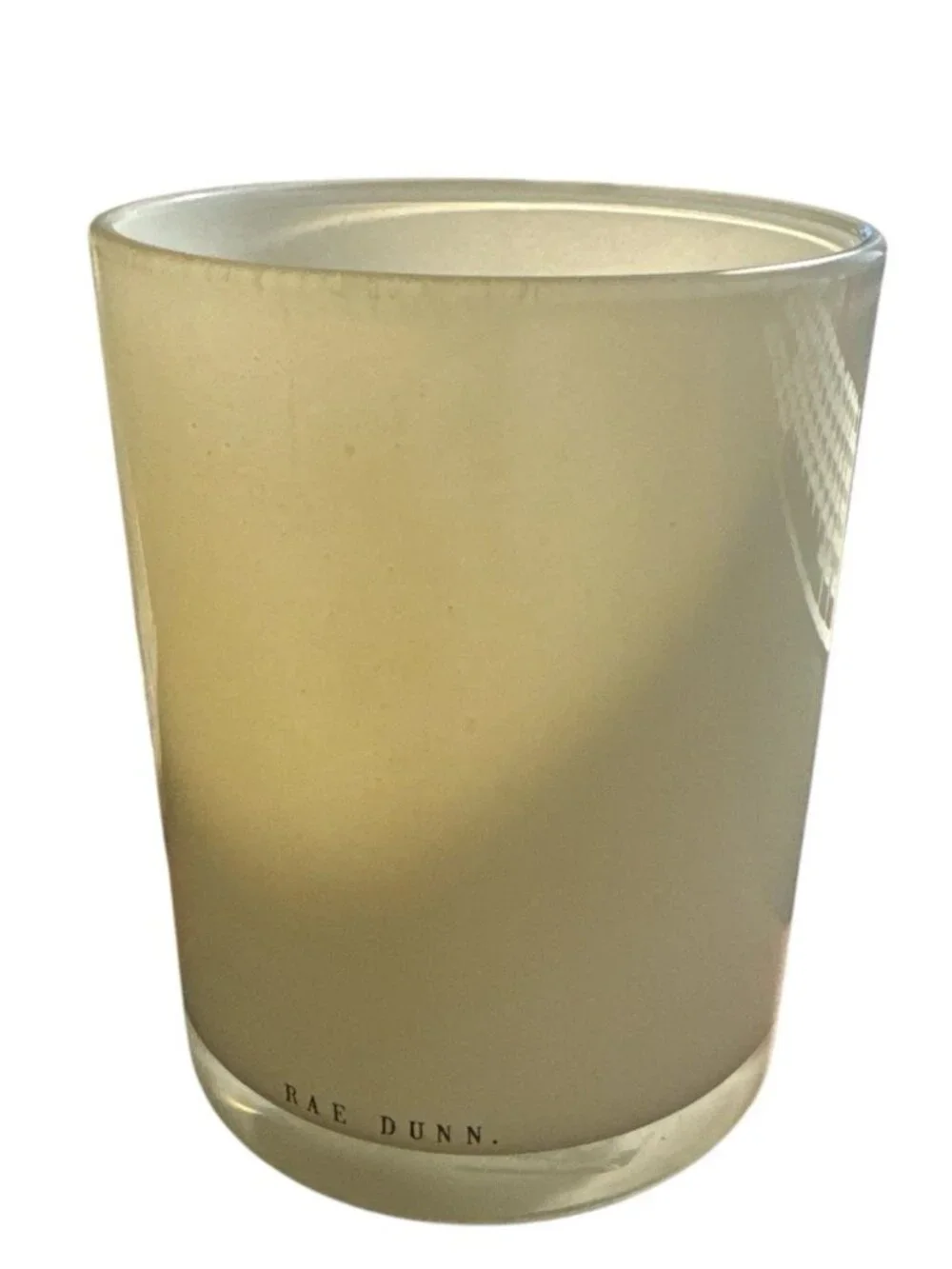 Rae Dunn Face Makeup Brush Cup Organizer White Glass Gold Letters